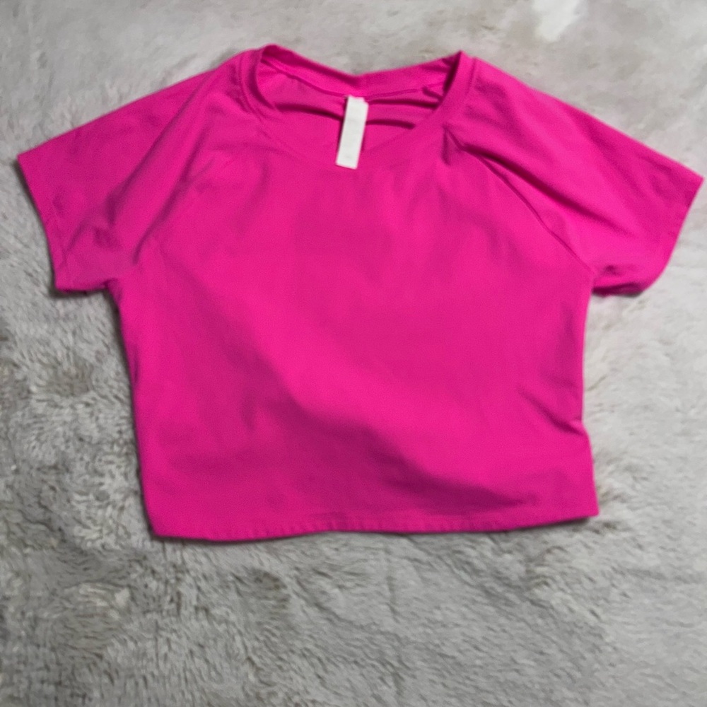 Zella Bright Pink Short Sleeve Crop Tee